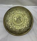 Vintage Guildcraft 8  Cookie Biscuit Tin Container Embossed Gold Floral Grapes