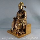 12  Old Chinese Purple Bronze 24k Gold Gilt Mammon Money Wealth God Statue