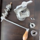 Vtg Universal No  1 Hand Crank Table Mount Meat Grinder 2 Plates Usa Orig Box