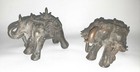 Antique Three 3 Headed Elephant Bronze Sculpture Statues 2 Thailand India