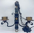 Antique French Chandelier 19th Century Cast Iron And Bronze