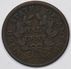 1804 Draped Bust Half Cent Crosslet  4  G vg U0719