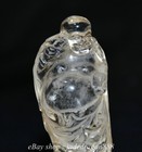 4 2  Chinese Buddhism White Crystal Carving Happy Laugh Maitreya Buddha Statue