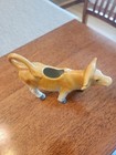Vintage Tan   White Porcelain Cow Creamer Cold Painted