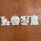 Vintage Burwood Wall Decor Love Bunny Rabbits Nursery Girl Boy Room Pink Blue