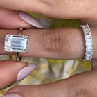 5 00ct Emerald-cut Lab Grown Diamond Solitaire Bridal Set Ring 14k White Gold