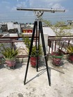 Antique Style Brass Telescope On Wooden Tripod Nautical Spyglass Vintage Maritim