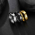 Customized Engraved Name Ring Handcrafted Jewelry Circle Shape Gold Silver Black