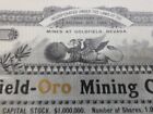 1906 Goldfield Oro Mining Company Stock Certificate  Goldfield  Nevada