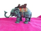 Cast Iron Vintage Elephant Mechanical Coin Bank 5 Inch