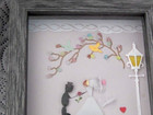 Bride Groom Wedding  Stone  pebble Art Framed  Close-up Of Gold Tiara In Hair