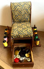 Vintage Wooden Pin Cushion Rocking Chair Sewing Kit Thread Spool Holder   More