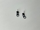 Black Zipper Shape Novelty Stud Earrings Pair
