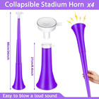 4 Pieces Collapsible Stadium Horn 24 Inch Vuvuzela Plastic Trumpet Horn Blow Hor