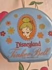 Rare Vintage 1960s Tinker Bell Small Round Blue Vinyl Purse Zippered Disneyland 