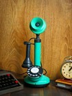 Vintage Brass Candlestick Telephone Decorative Antique Rotary Dial Working Phone