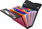  Accordion File Folders With 24 Pockets Organizer Burgundy With Color Pockets