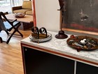 Art Deco Chrome Metal Plateau Footed Mirror Glass Table Dresser Tray Vtg Antique