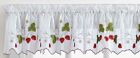 1 Fabric Embroidered Valance  56 x14   Strawberries Garden  no Tiers drapes  chf