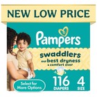 Pampers Swaddlers Fragrance Free Baby Diapers Size 4  116 Ct  Wetness Indicator
