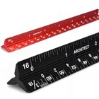 6 Inch Architectural Scale Ruler  Laser-etched Aluminum Triangular Ruler Set