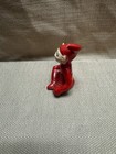 Vintage Ceramic Sitting Pixie Elf Figurine 3 1 2  Tall Red