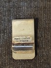 Vintage Navajo Nickel Silver Money Clip Handcrafted Arizona Turquoise Inlay