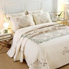 Vctops 3 Piece Farmhouse Patchwork Quilt Set Full queen Size Elegant Floral