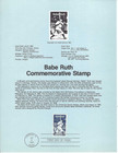 Babe Ruth First Day Of Issue Souvenir Page   Block Of 14 Mnh 20 Stamps   2046