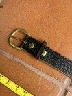 Mens Sz 40 Black Leather Basket Weave Triple K Belt State Police Used