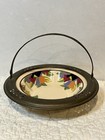 Art Deco Porcelain Tulip Bowl In Chrome With Handle Farberware Leigh Potters Usa