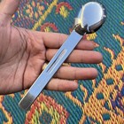 Cambridge Aztec Stainless Sugar Spoon Small Round Vintage Geometric