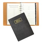 Refillable A5 Address Book Black Pu Leather  Large Print  A-z Tabs  236 Pages