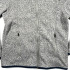 L l bean Kids Medium 10-12 Gray Sweater Fleece Full-zip Hooded Jacket Guc School