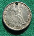 1883   Father   Love Token On Seated Liberty Dime From Laura Hornberger Estate