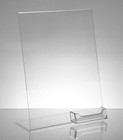 25 Acrylic 8-1 2  X 11  Slanted Sign Holders With Attached Business Card Holder