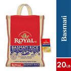 2 Pack Authentic Royal Naturally Aged Indian White Basmati Rice  20 Lb bag