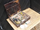 Antique   Vintage Wooden Paint Box With Reeves   W n Water Colour Tablets
