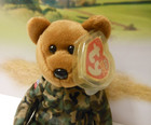 Ty Beanie Babies Hero The Bear 8  H Plush Beanbag Plush Toy 2001 With Tag