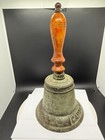 Vintage Captain s Bell 15  Green Brass Handheld Nautical Maritime Ship Loud Nice