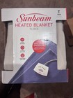 Sunbeam Heated Blanket 5 Heat Settings  Fleece  Seashell  Twin