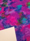 Rare Vintage Mid Century Retro 70s 60s Hawaiian Blu Purp Pnk Psychedelic Fabric 