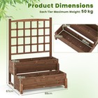 Planter Box With Trellis Set Of 2 2-tier Wood Garden Freestanding Elevated