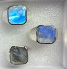 Men   s Sterling Silver Ring Size 11 Rainbow Moonstone