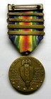 Vintage Ww I Victory Medal With 4 Battle Bars