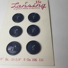Vintage Lansing Two-hole Buttons New Old Stock Dark Blue Mcm 5 8  Small On Card 
