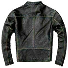Cafe Racer Mens Genuine Sheep Skin Leather Jacket Vintage Biker Black Distressed