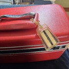 Vtg 1960s Samsonite Silhouette Train Case Red Makeup Cosmetic Travel Bag Clean