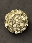 Lot 19 Vintage Antique Rhinestone Buttons 7 Dome Shape  2 Blue Stones   1 Card