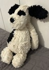 Jellycat Bashful Puppy Dog 12    Plush Cream W  Black Spots Stuffed Animal Lovey